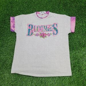 Vintage 90s Flower Floral Shirt Women XL 22x27 Gray Bloomers